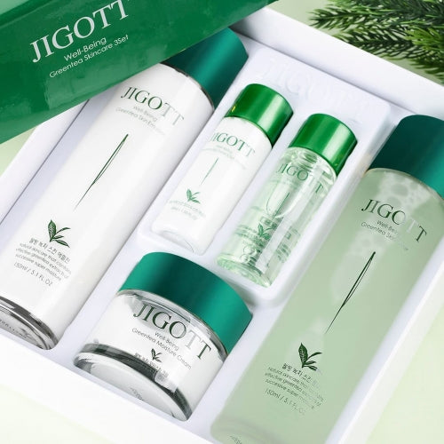 Jigott Well-Being Green Tea Skincare 3 Set - Toner, Emulsion, Cream Set
