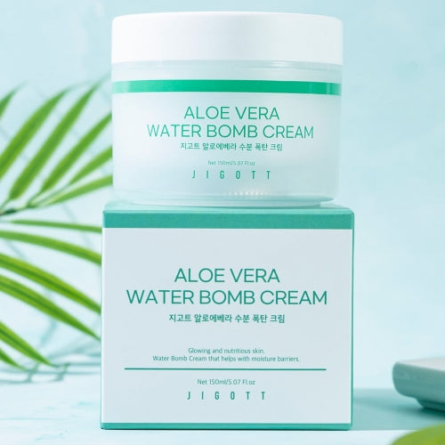 Jigott Aloe Vera Water Bomb Cream, Glowing and Nutritious Cream 150ml/5.1fl.oz