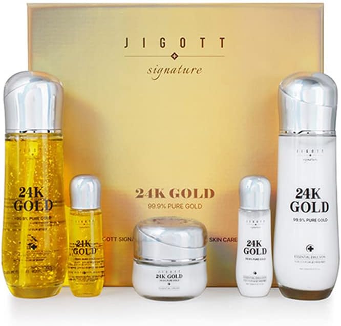 Jigott Signature 24K Gold Essential Skin Care 3 Set Toner, Emulsion, Cream Set