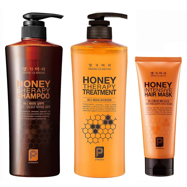 Daeng Gi Meo Ri - Honey Therapy Shampoo&Treatment&Hair Mask Set(Shampoo and Treatment16.9 FL.OZ/500ml,Hair Mask150ml)