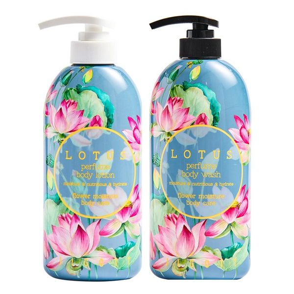 Jigott Lotus Perfume Body Wash 25.36 FL OZ / 750ml + Lotus Perfume Body Lotion 16.9 FL OZ / 500ml