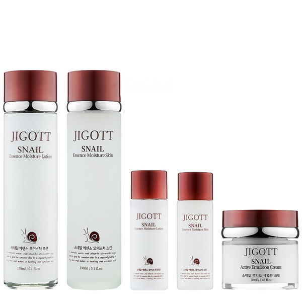 Jigott Snail Essence Moisture 3 Set - Toner, Emulsion, Cream Set