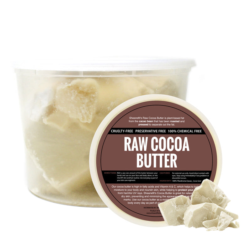 SHEANEFIT Raw Chunk Cocoa Butter - 8 oz Pouch