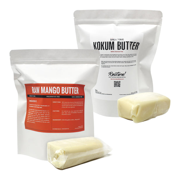 Sheanefit Raw Mango Butter 1LB Bar & Raw Kokum Butter 1LB Bar