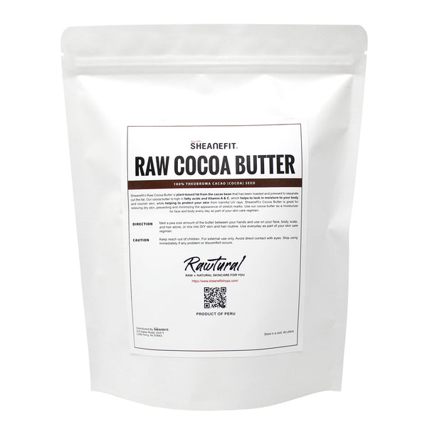 SHEANEFIT Raw Chunk Cocoa Butter - 16 oz Pouch