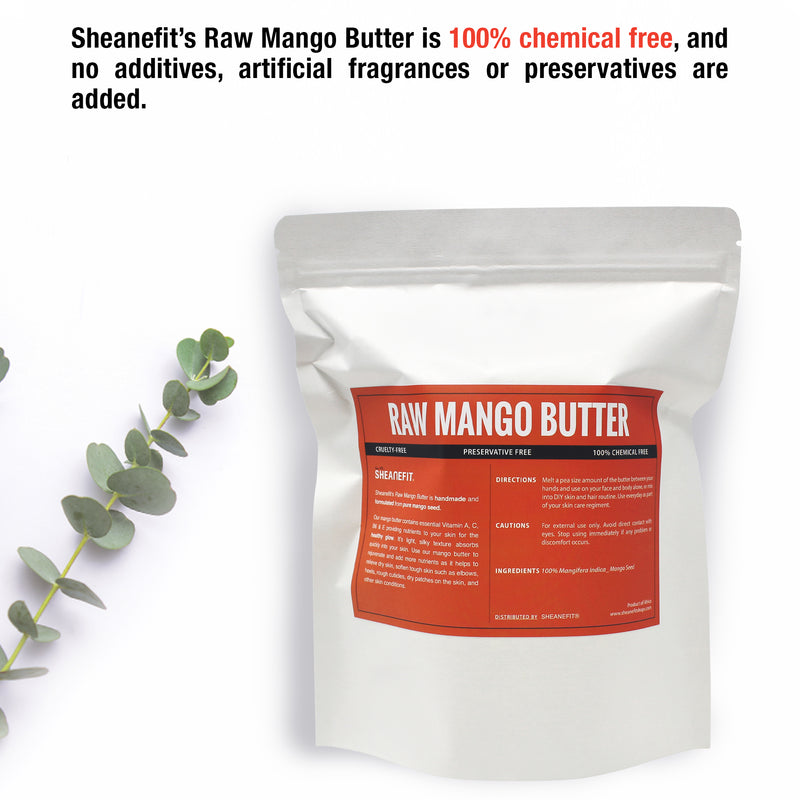 SHEANEFIT Raw Unrefined Mango Butter Bar In Pouch- 1LB Bar