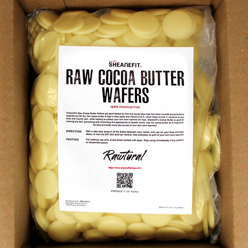 SHEANEFIT Raw Cocoa Butter Wafers In Bulk - 8.5LB