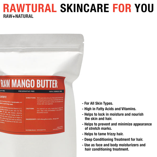 Sheanefit Raw Mango Butter 1LB Bar & Raw Natural Cocoa Butter 1LB Bar