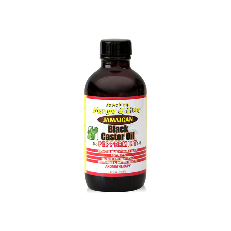 Jamaican Mango & Lime Black Castor Oil 4 Oz - Peppermint