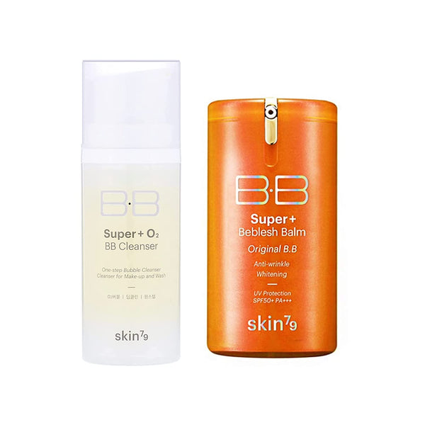 SKIN79 Super Plus O2 BB Cleanser 100g/3.52fl.oz + Super+ Beblesh Balm Orange BB Cream 1.35 fl.oz (40 ml) Set