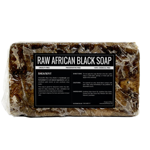SHEANEFIT Raw African Black Soap - 1 LB