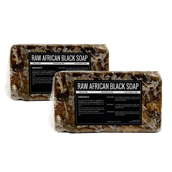 SHEANEFIT Raw African Black Soap - 2 LB