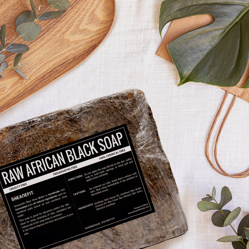 SHEANEFIT Raw African Black Soap - 10 LB