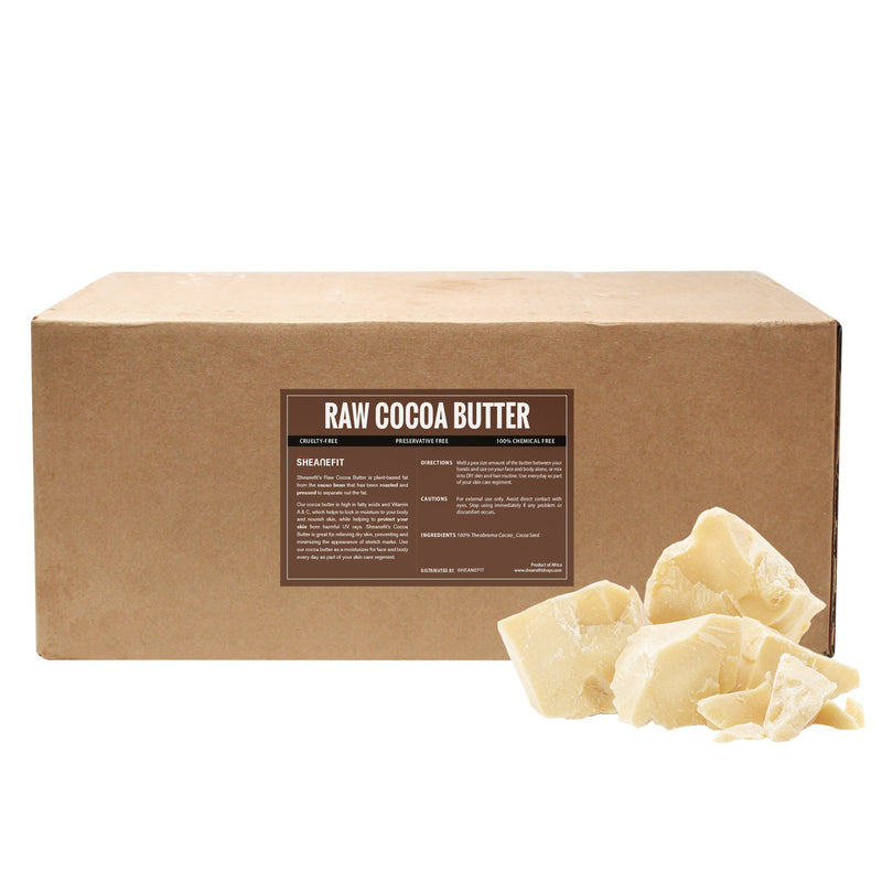 SHEANEFIT Raw Cocoa Butter Bulk Box - 39LB