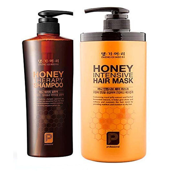 Daeng Gi Meo Ri - Honey Therapy Shampoo 500ml, Honey Intensive Hair Mask 1000ml Set