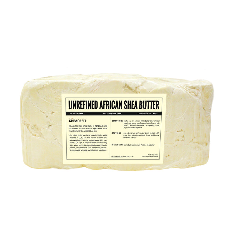 SHEANEFIT Unrefined African Shea Butter Bar - Ivory 10LB