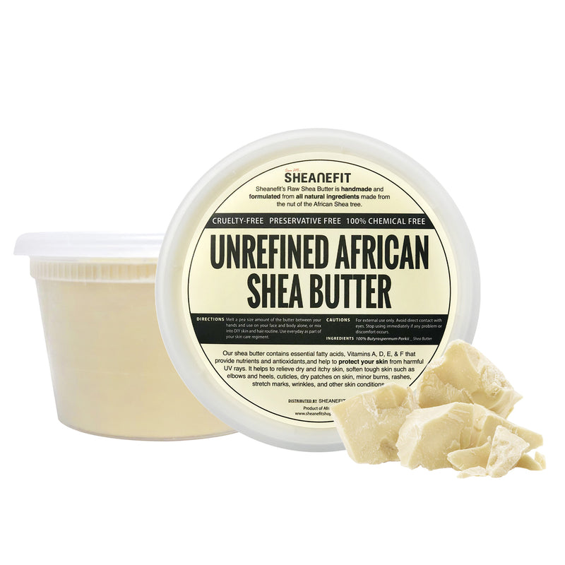 SHEANEFIT Unrefined Ivory Virgin African Shea Butter - 16oz