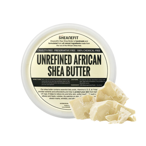 SHEANEFIT Unrefined Ivory Virgin African Shea Butter - 8oz