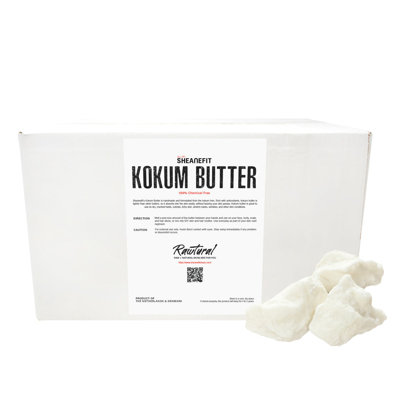 SHEANEFIT Raw Unrefined Kokum Butter Bulk Bar - 44 LB