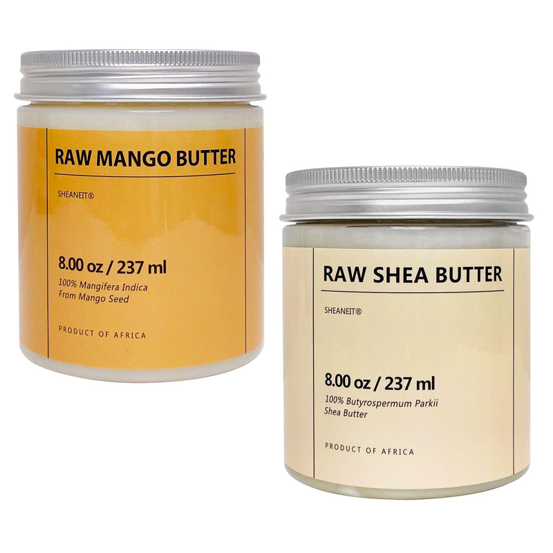 Sheanefit Unrefined Ivory Shea Butter & Raw Mango Butter Set