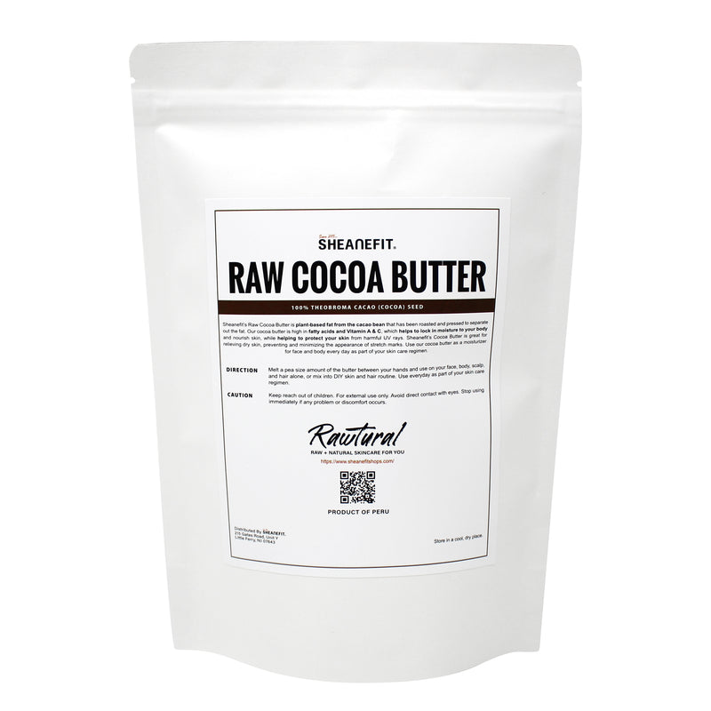 SHEANEFIT Raw Chunk Cocoa Butter - 8 oz Pouch