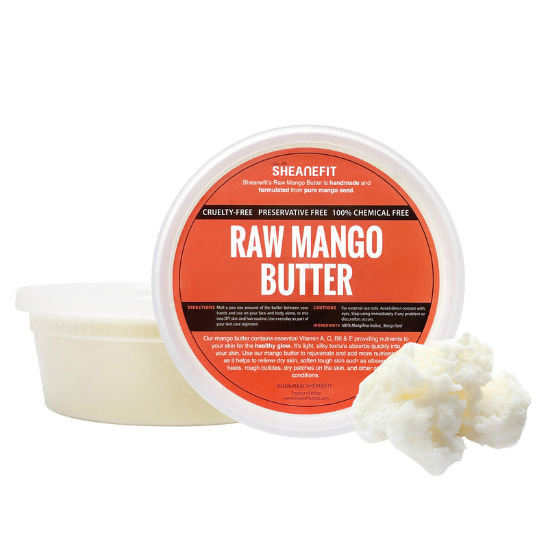 Sheanefit Essential Butter Set - 8oz of Unrefined Ivory Shea Butter, Raw Cocoa Butter, Raw Mango Butter, and Raw Kokum Butter Set