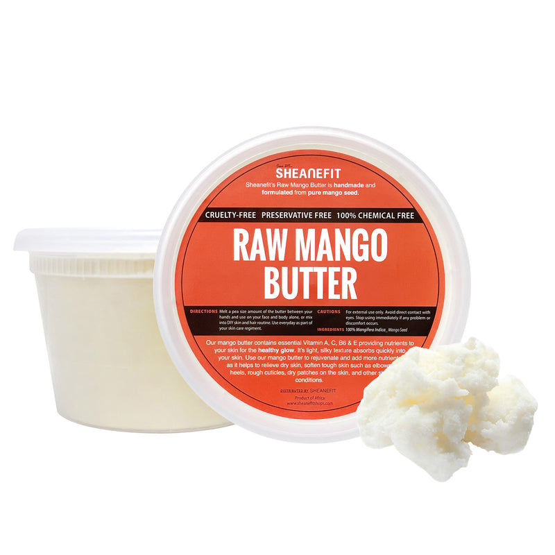 Sheanefit Unrefined Ivory Shea Butter, Raw Mango Butter Set - 16oz