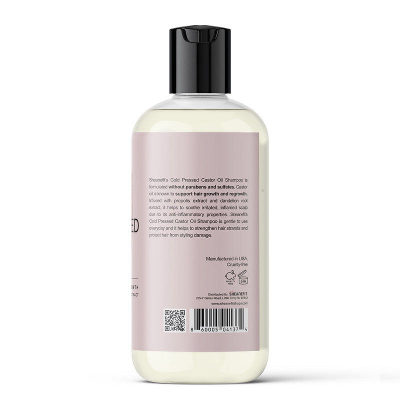 SHEANEFIT Cold Pressed Castor Oil Shampoo - 16 Oz